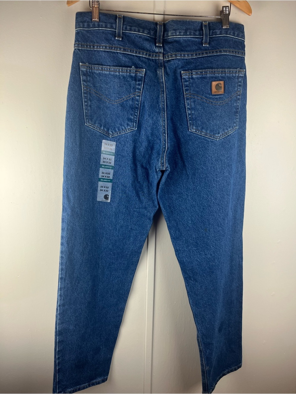 Carhartt Mens 34x32 Relaxed Fit Dark Wash Denim Jeans